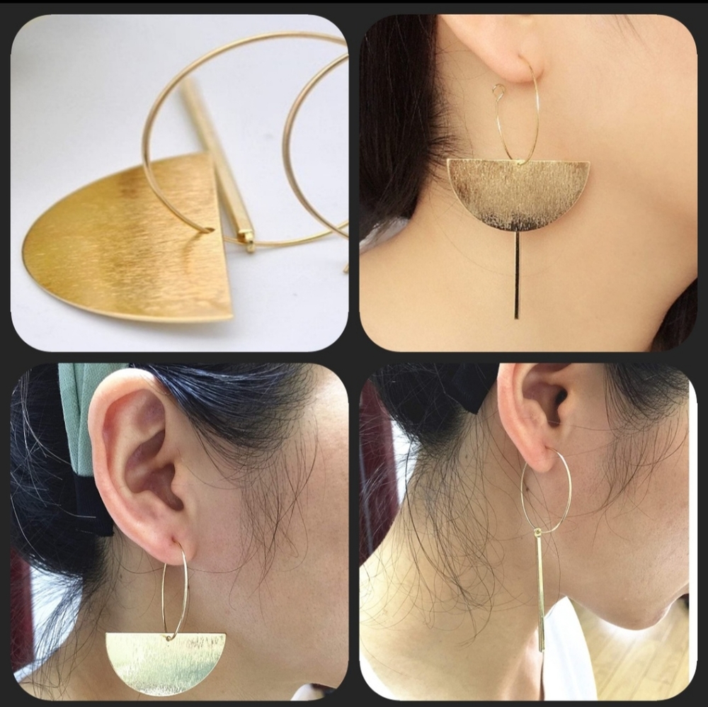 Ear rings few in one gold tone ring and other shapes
